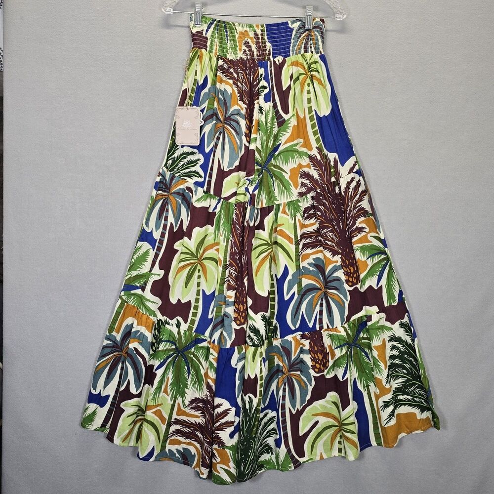 True Destinations Resort Wear Flare Pants Beach Blue Green Small New - Picture 3 of 14